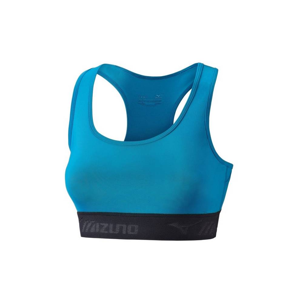 Womens Mizuno Alpha Sports Bra Blue/Black Philippines (ZFJDTK517)